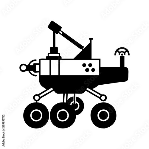 mars rover icon, mars rover silhouette vector illustration-simple silhouette illustration of mars rover, perfect for mars rover logos and icons