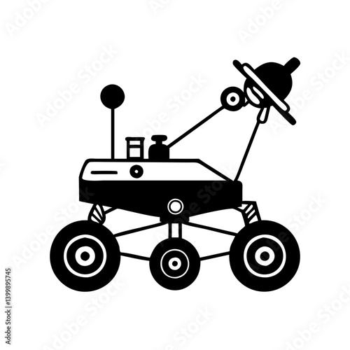 mars rover icon, mars rover silhouette vector illustration-simple silhouette illustration of mars rover, perfect for mars rover logos and icons