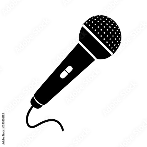 microphone icon, microphone silhouette vector illustration-simple silhouette illustration of microphone, perfect for microphone logos and icons