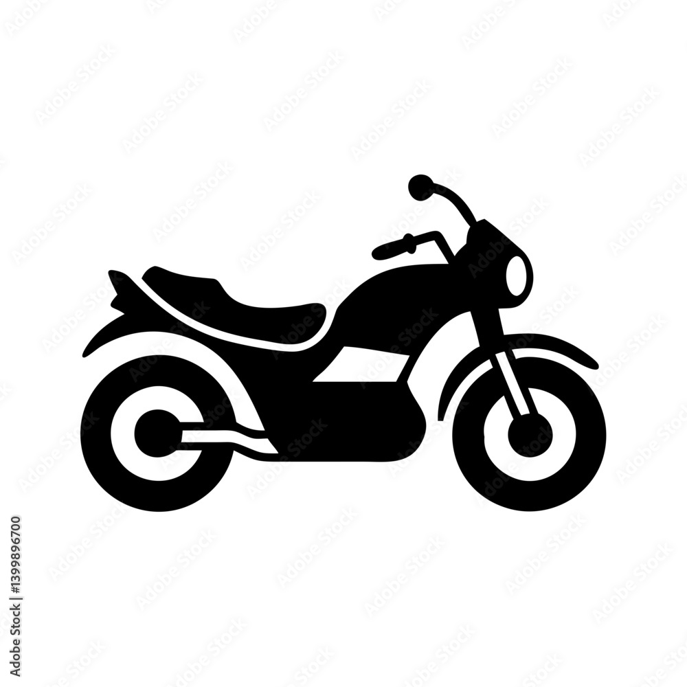 Obraz premium motorcycle icon, motorcycle silhouette vector illustration-simple silhouette illustration of motorcycle, perfect for motorcycle logos and icons