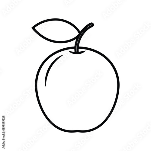mirabelle plum fruit line art vector illustration