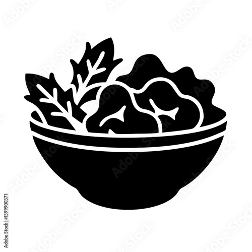 salad icon, salad silhouette vector illustration-simple silhouette illustration of salad, perfect for salad logos and icons