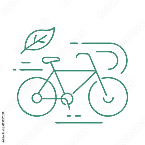 Eco-friendly bicycle commuting concept in a minimalist style  