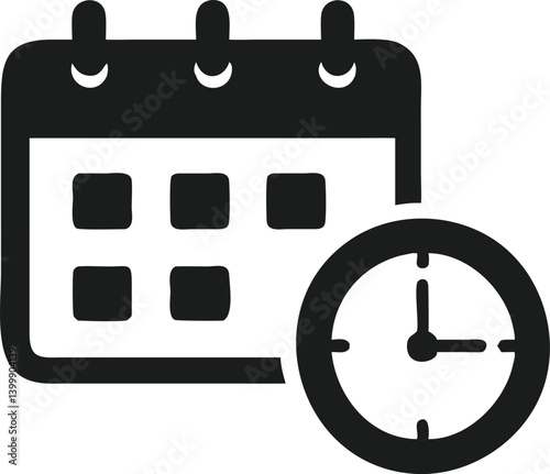 clock and calendar vector