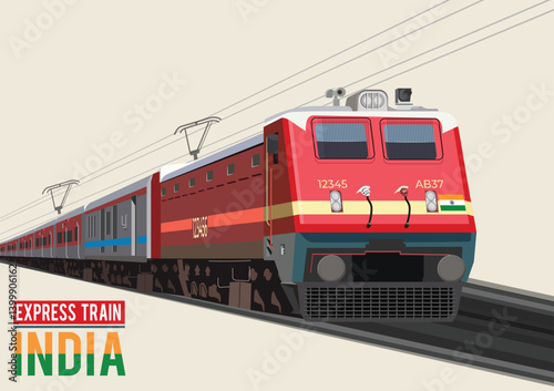Vector Illustration of Indian Express Train