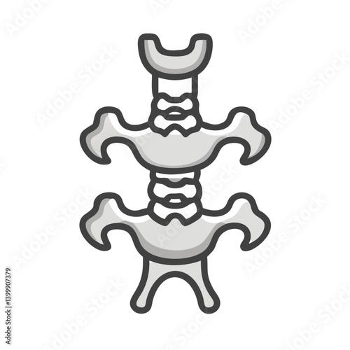  Axis C2 Vertebra Anatomy Icon Design
