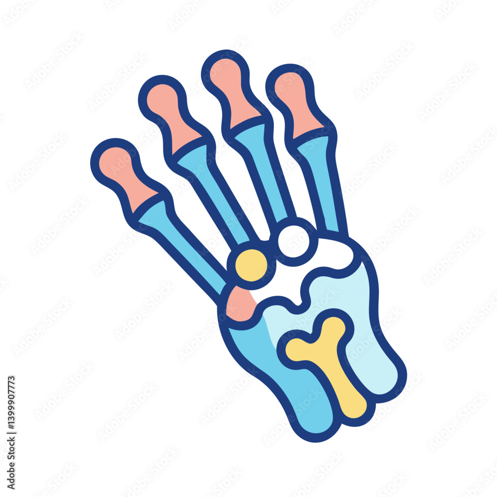 Fototapeta premium Modern Carpal Bones Anatomy Icon