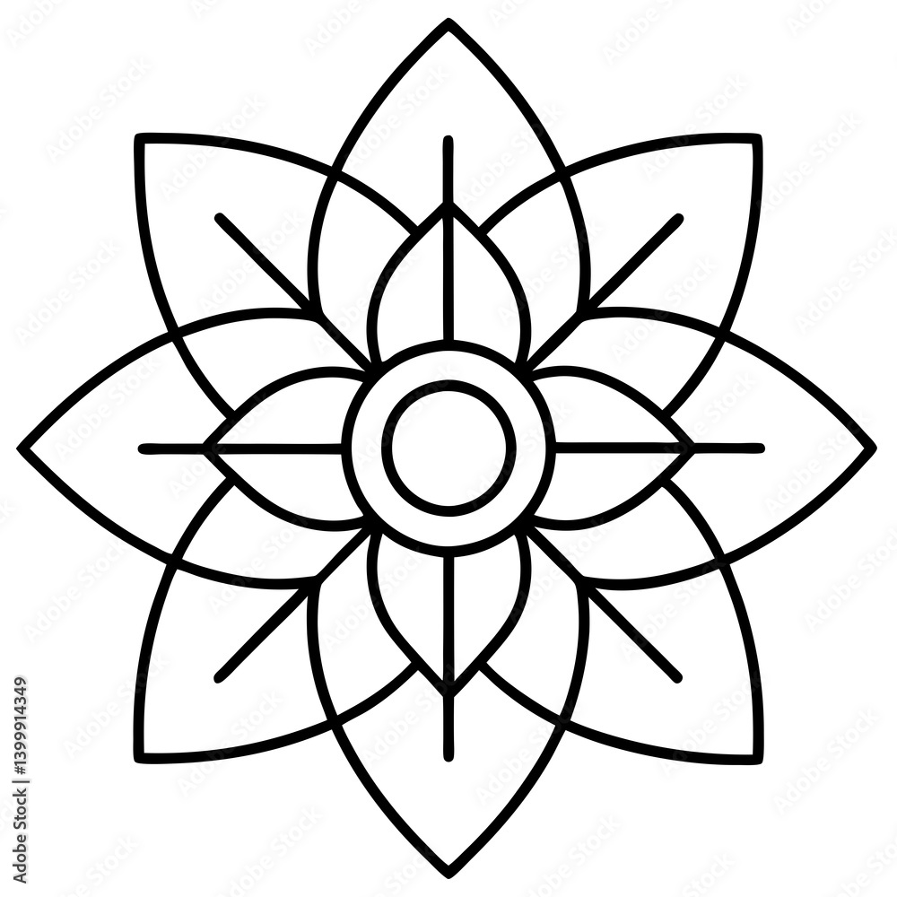 Mandala coloring page with emphasis Mandala coloring page with emphasis