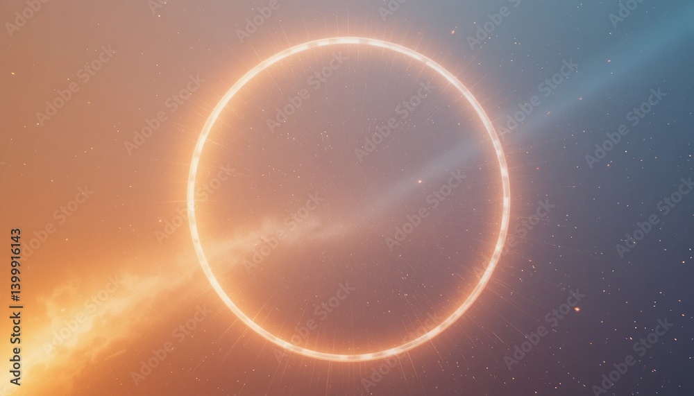 Fototapeta premium Solar eclipse phenomenon outer space digital art cosmic environment abstract viewpoint celestial concept for seo impact