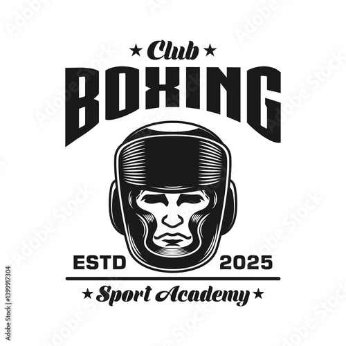 Boxing club academy vector design monochrome