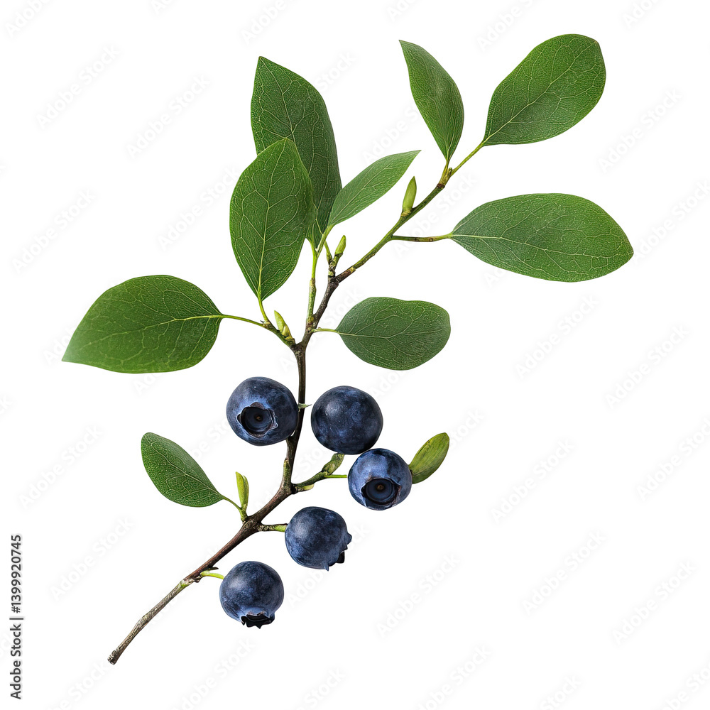 Juicy Blueberry Branch on transparent background Juicy Blueberry Branch on transparent background