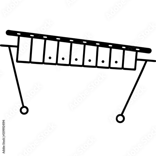 Marimba line art illustration
