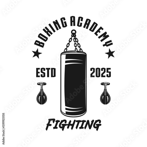 Boxing club academy vector design monochrome