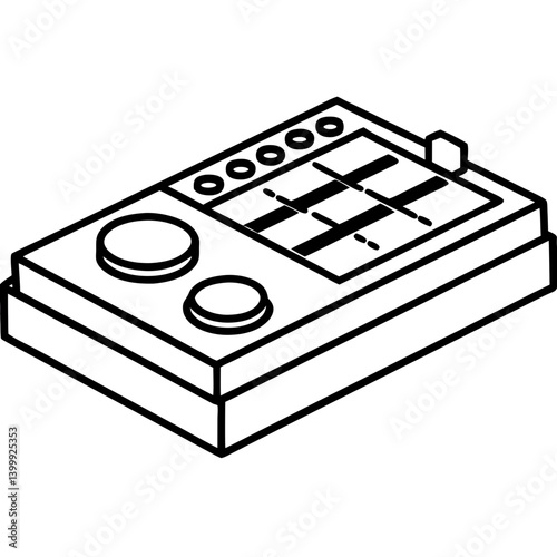 Midi controller line art illustration