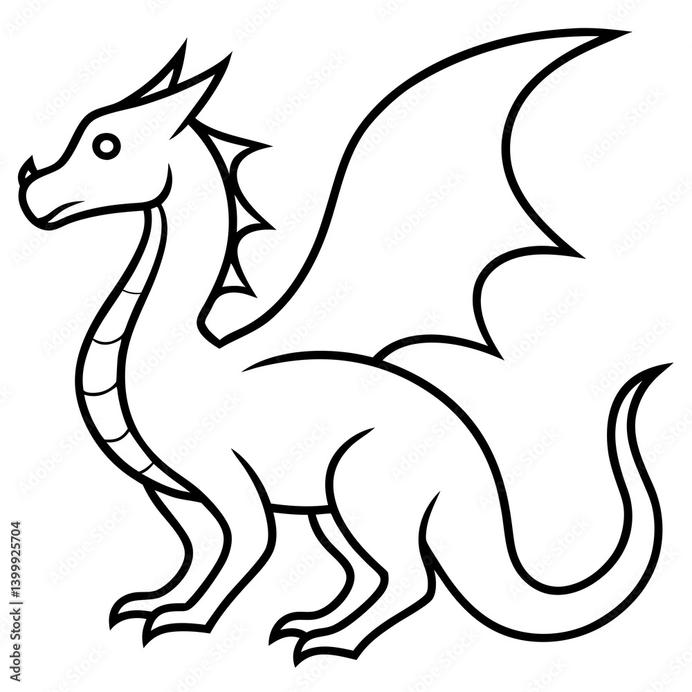 Fototapeta premium Minimalist Dragon line art