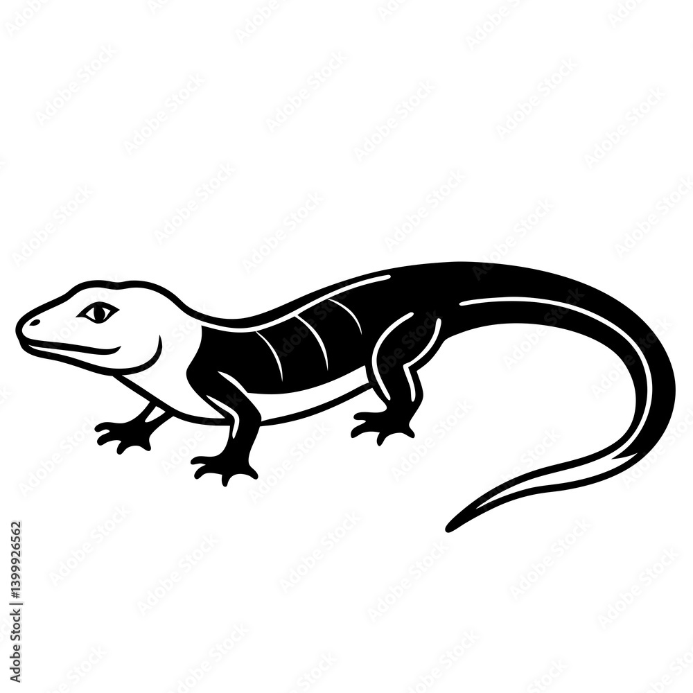 Naklejka premium Monitor Lizard in a stealth pose 