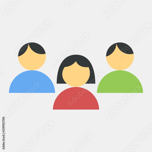Icon voters. Indonesian general election elements. Icons in flat style. Good for prints, posters, infographics, etc.