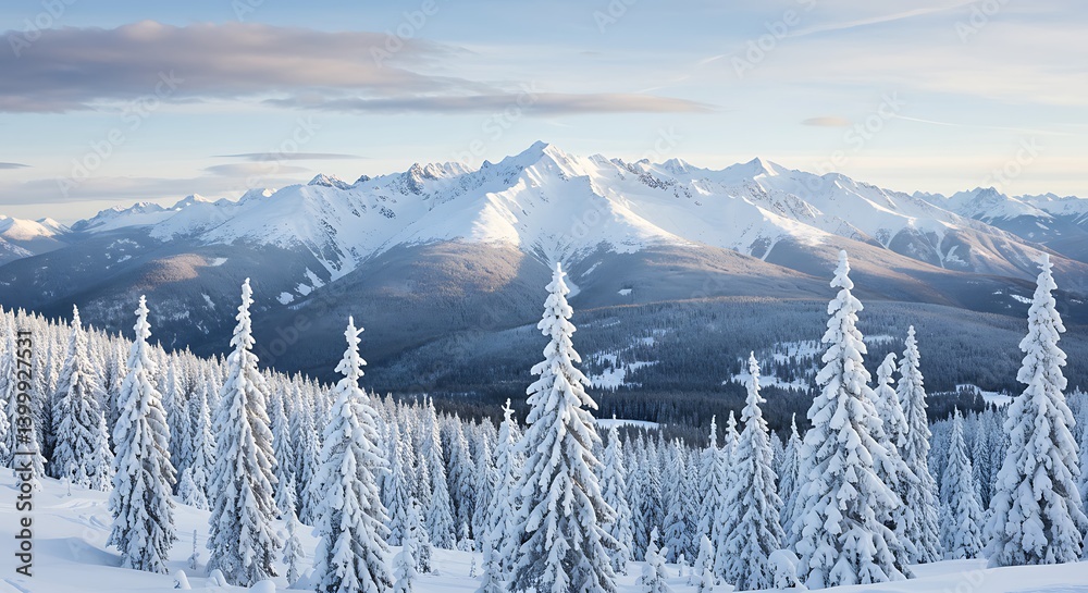 Obraz premium Winter's Silent Majesty AI Generated