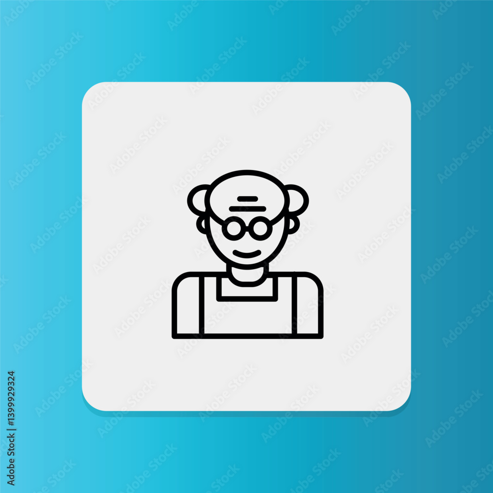 A friendly elderly man with glasses, representing a grandfather. A friendly elderly man with glasses, representing a grandfather.