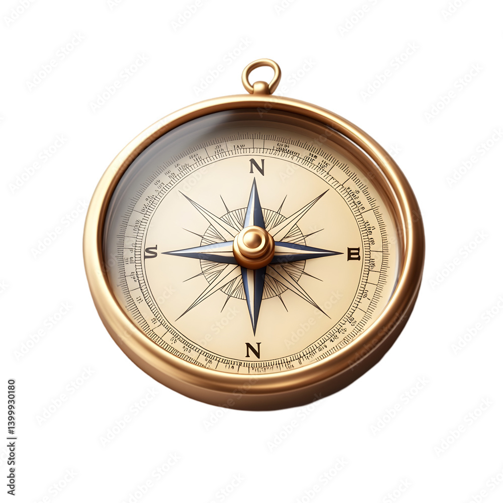 A golden compass, highlighting the cardinal directions and markings, suggesting navigation. A golden compass, highlighting the cardinal directions and markings, suggesting navigation.
