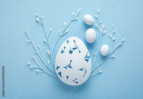 Elegant Easter Egg Design with Branches