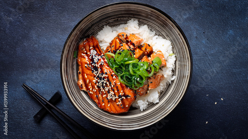 Teriyaki Grilled Salmon Rice Bowl