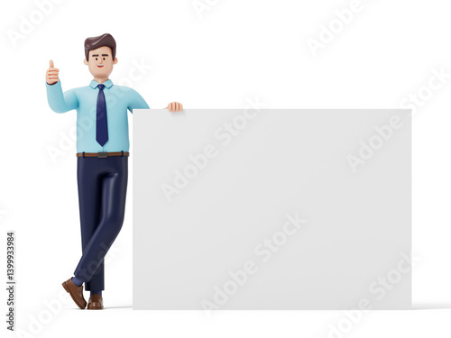 3D people holding an empty white board for insert a concept.3d rendering,conceptual image. isolated on white background. photo