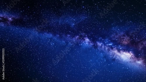 Stunning Milky Way Galaxy Against Night Sky Filled with Stars
