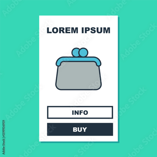 Filled outline Handbag icon isolated on turquoise background. Female handbag sign. Glamour casual baggage symbol. Vector
