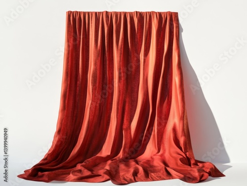 Wallpaper Mural Russet curtain draped against white background Torontodigital.ca