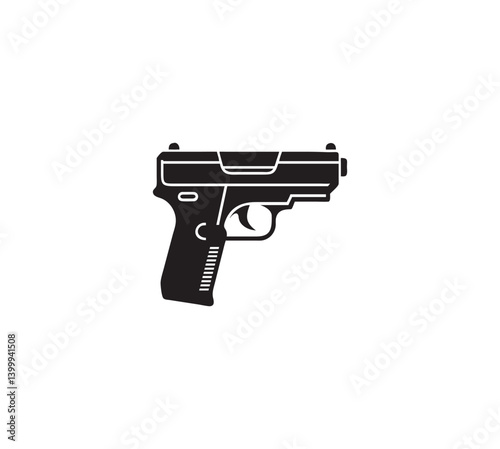 "Firearm Silhouette Vector – Weapon Clipart Design"

