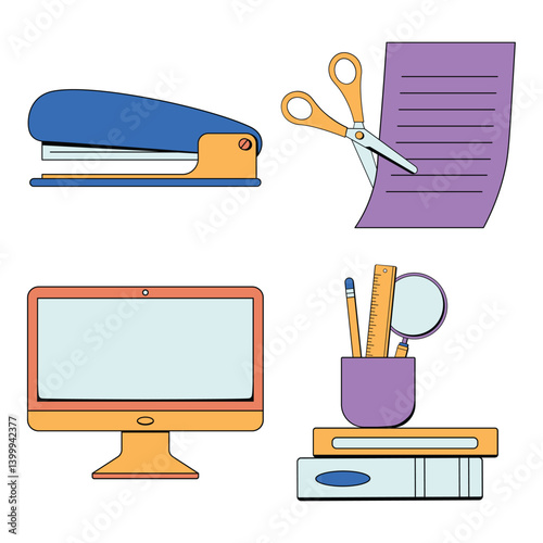 Simple lined objects in the classroom