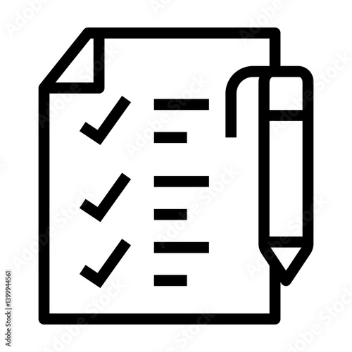 Checklist Icon Document Pencil Items