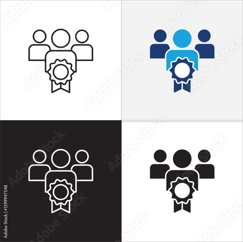 Business qualification icon. Worker recruitment icon. Professional sign. Icon symbol compatible for selection, management, certified worker, profile, employee, document. Vector illustration