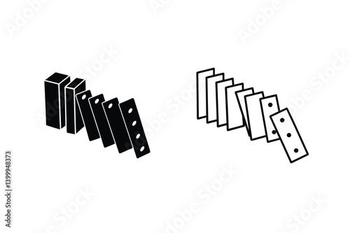 Domino Effect Illustration Of Falling Blocks Showing Sequence Of Events