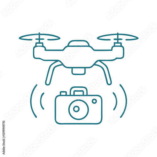 Drone with Camera Taking Pictures in a Modern Style  