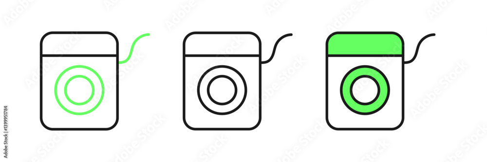Set line Dental floss icon isolated on white background. Vector Set line Dental floss icon isolated on white background. Vector