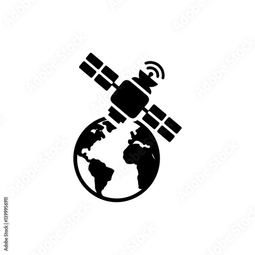 Geostationary satellite fixed above Earth's equator