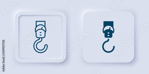 Filled and outline Spring scale icon isolated on grey background. Balance for weighing. Determination of weight. Square button. Vector