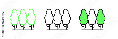 Set line Fruit trees icon isolated on white background. Agricultural plant. Organic farm product. Fruit garden. Gardening theme. Vector