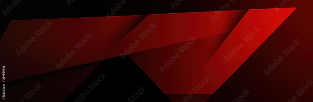 Dynamic Red Graphic Design with Abstract Shapes and Bold Contrast in a Modern Context