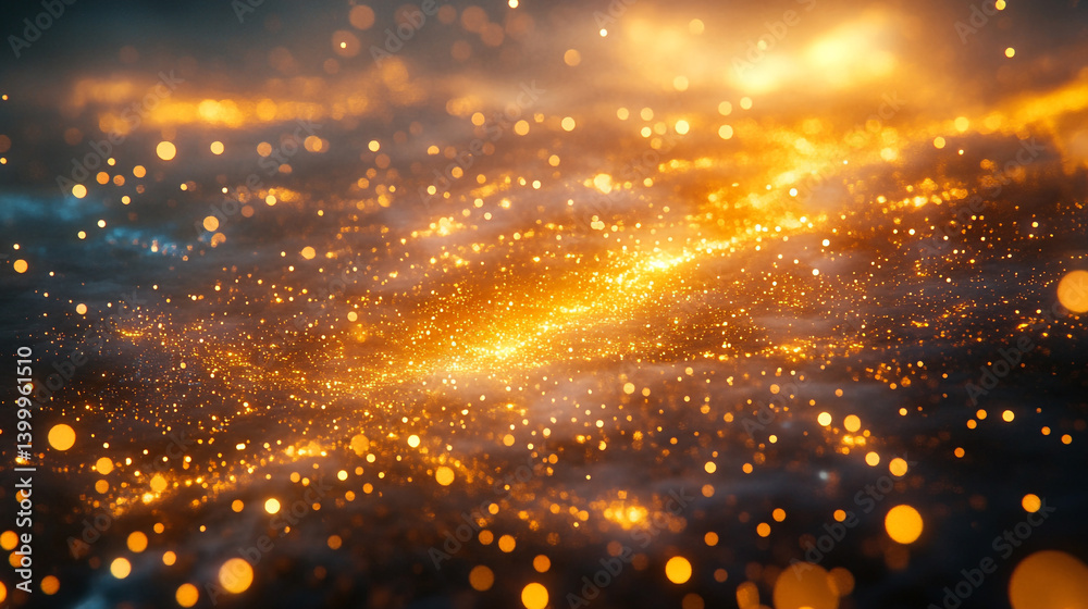 Naklejka premium Light Metallic With Golden Radiating Soft Holo Glowing Donzb