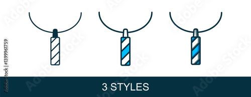Filled outline Pendant on necklace icon isolated on white background. Vector