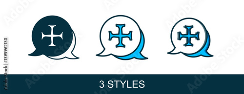 Filled outline Crusade icon isolated on white background. Vector