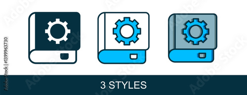 Filled outline User manual icon isolated on white background. User guide book. Instruction sign. Read before use. Vector