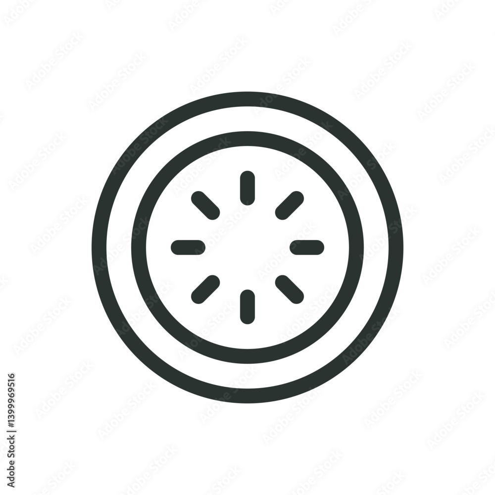 Kiwi line icon, kiwi slice vector symbol with editable stroke Kiwi line icon, kiwi slice vector symbol with editable stroke
