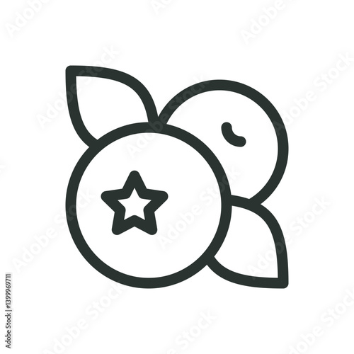 Blueberries line icon, bilberries vector symbol with editable stroke