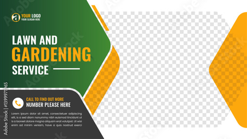 Lawn and gardening service web banner design