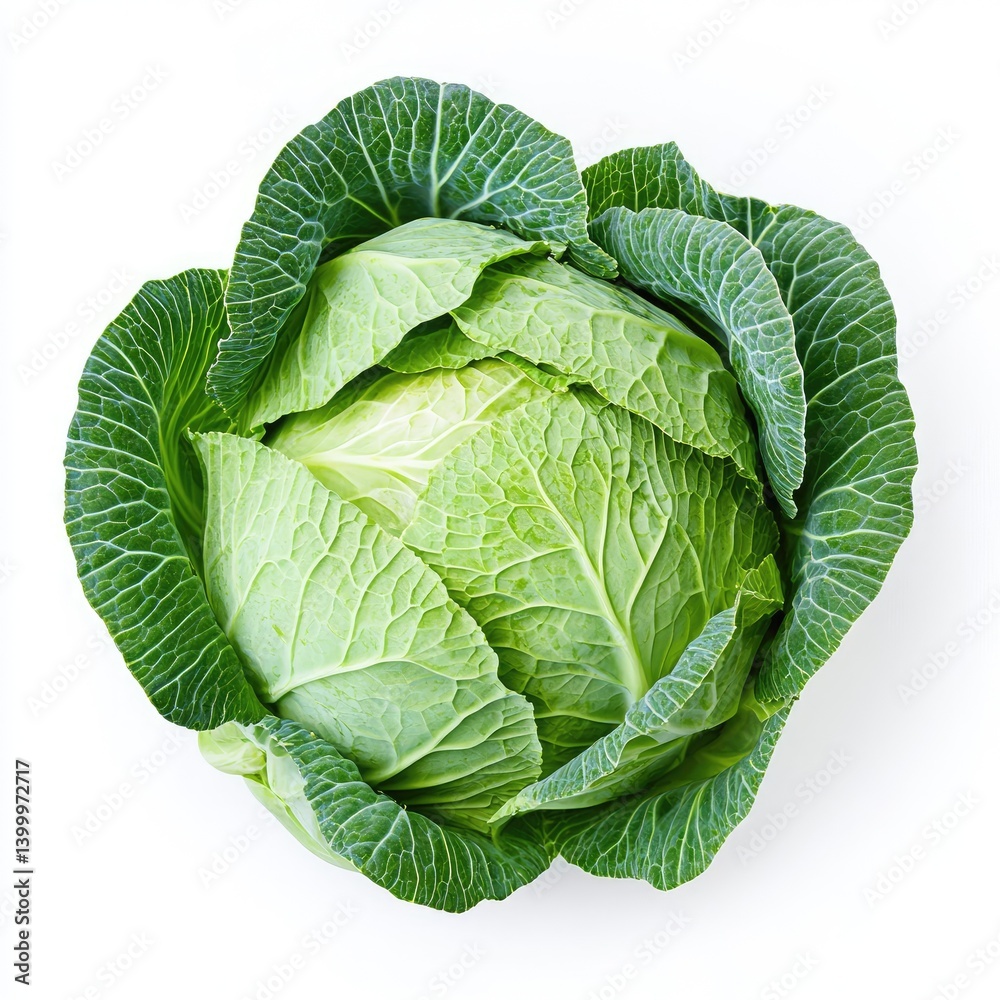 Fototapeta premium Fresh Head of Green Cabbage