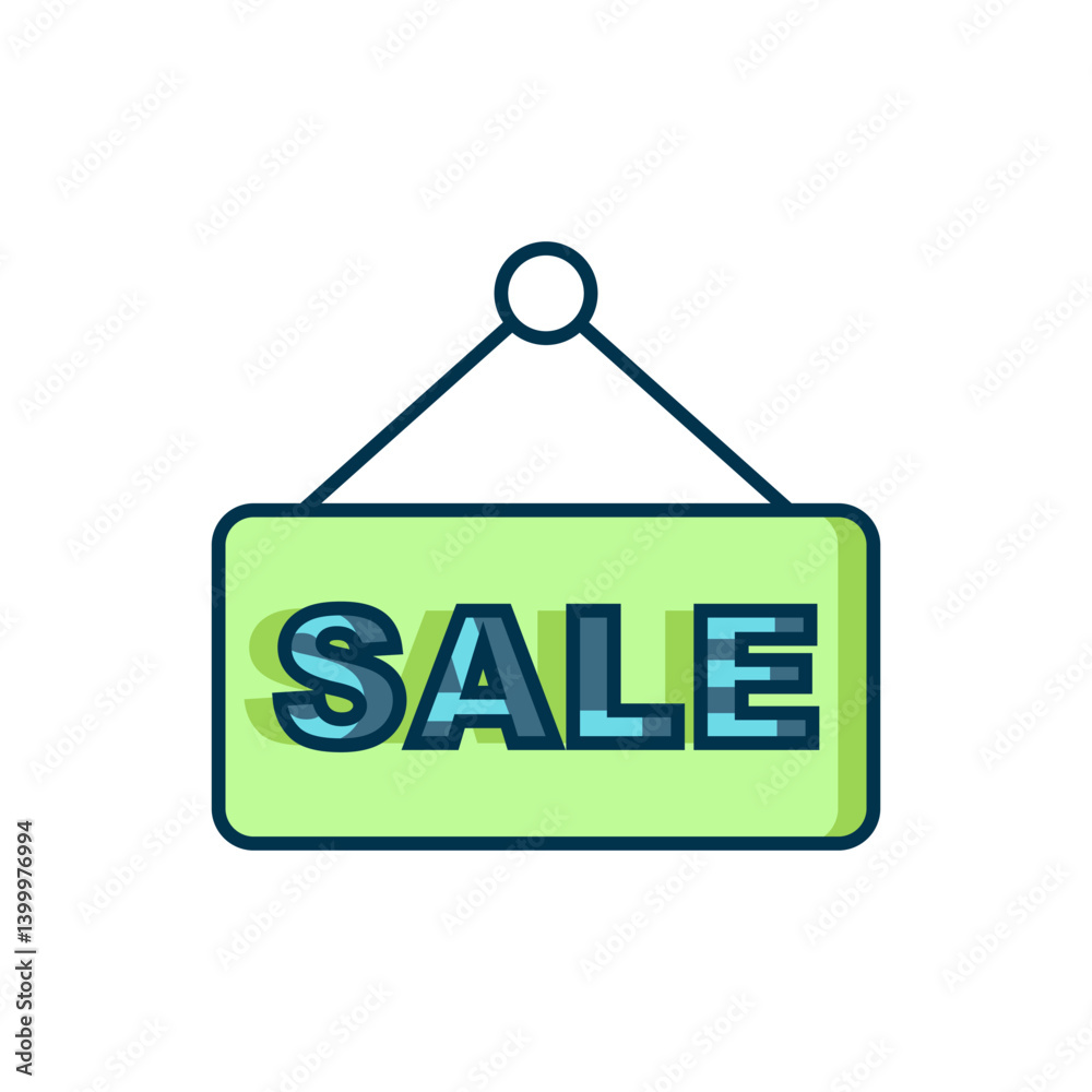 Filled outline Hanging sign with text Sale icon isolated on white background. Signboard with text Sale. Flat filled outline style with shadow. Vector Filled outline Hanging sign with text Sale icon isolated on white background. Signboard with text Sale. Flat filled outline style with shadow. Vector